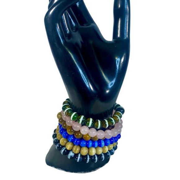 Multicolor Beaded Stretch Bracelet Set one Size Fits Most - Picture 6 of 6